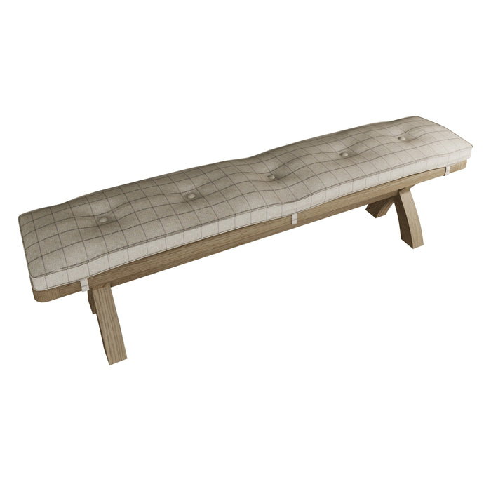 Weathered Oak 2m Cross Leg Dining Bench