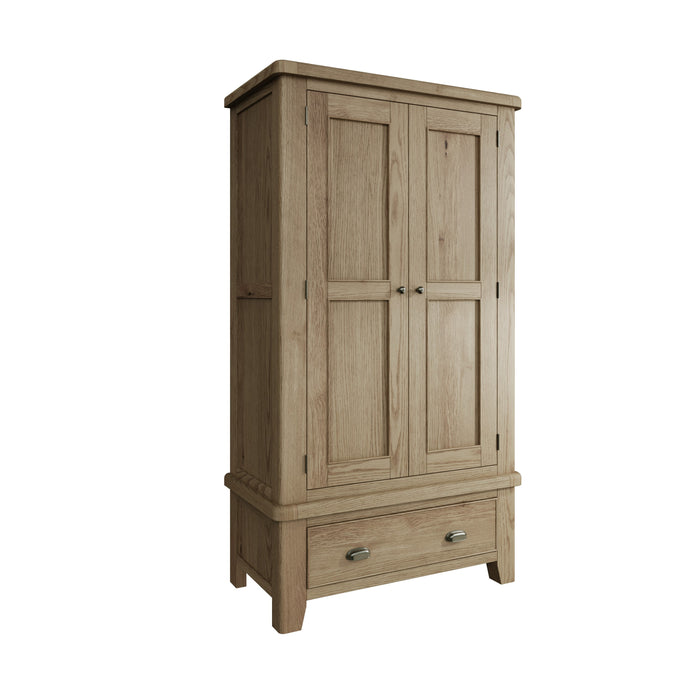 Weathered Oak 2 Door Wardrobe