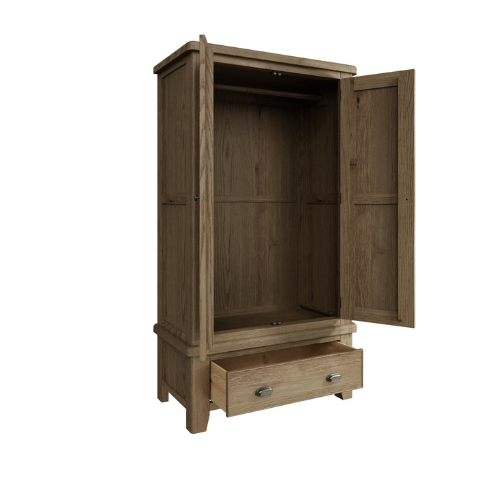 Weathered Oak 2 Door Wardrobe