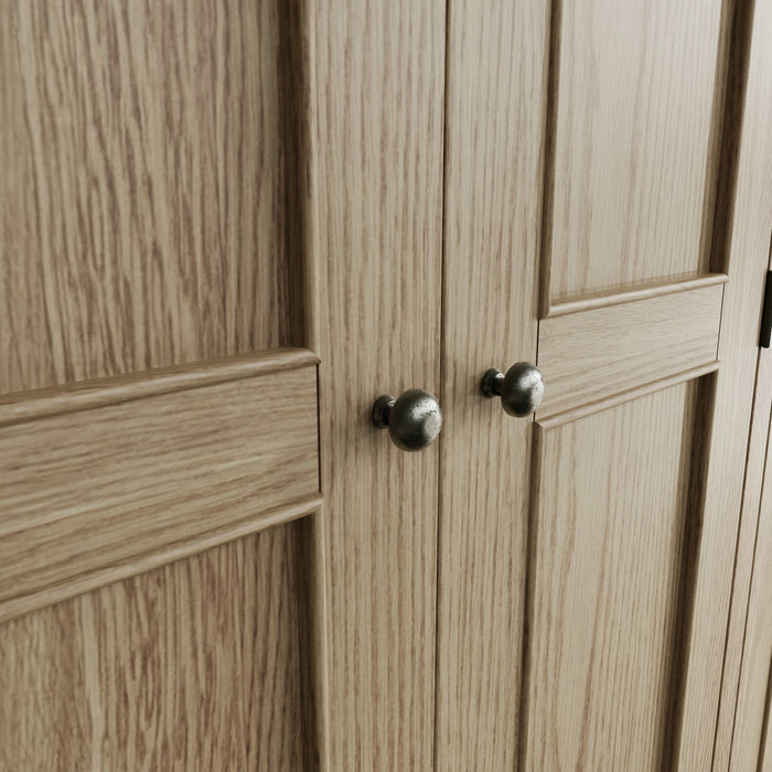 Weathered Oak 3 Drawer Wardrobe