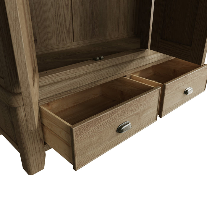 Weathered Oak 3 Drawer Wardrobe