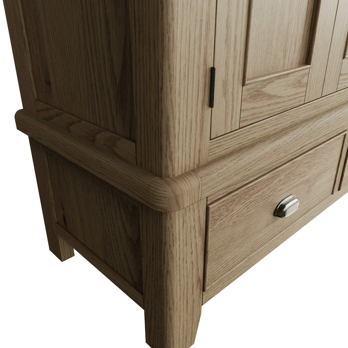 Weathered Oak 3 Drawer Wardrobe