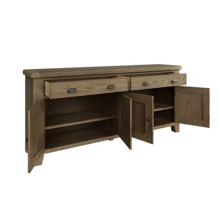 Weathered Oak 4 Door Sideboard