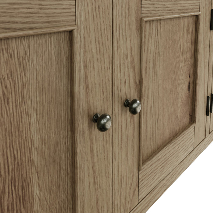 Weathered Oak 4 Door Sideboard