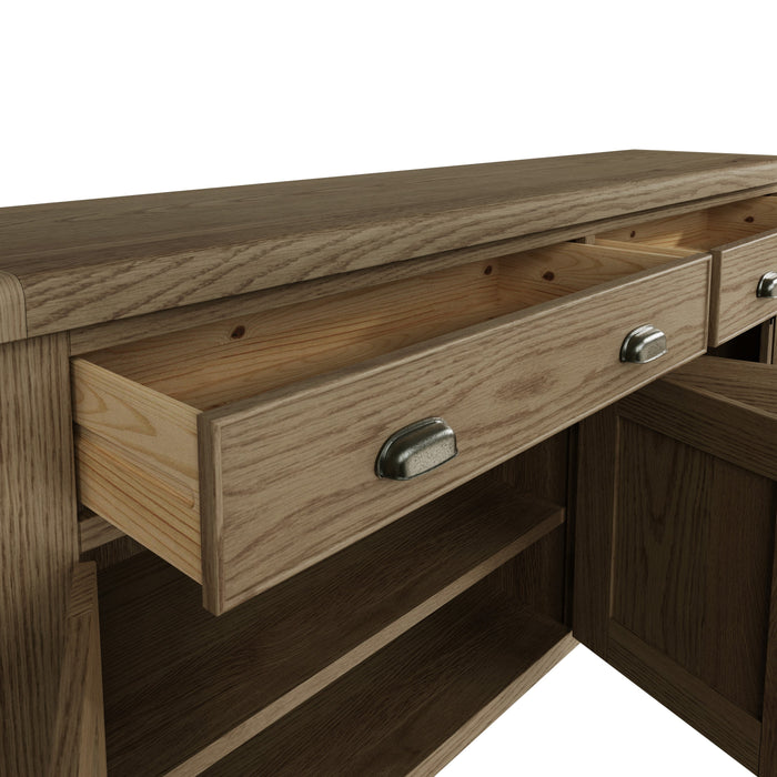 Weathered Oak 4 Door Sideboard