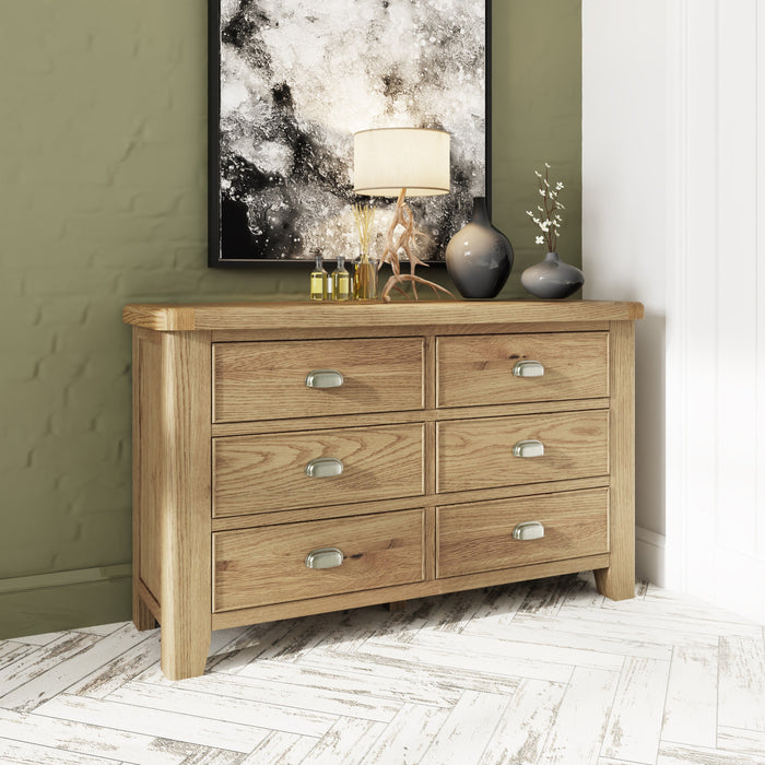 Weathered Oak 6 Drawer Chest