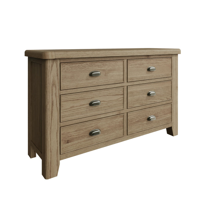 Weathered Oak 6 Drawer Chest