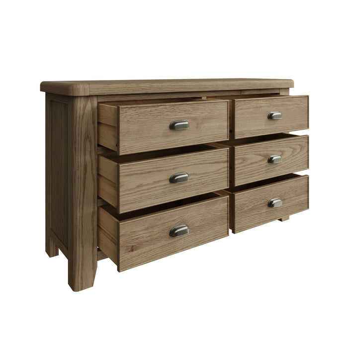 Weathered Oak 6 Drawer Chest