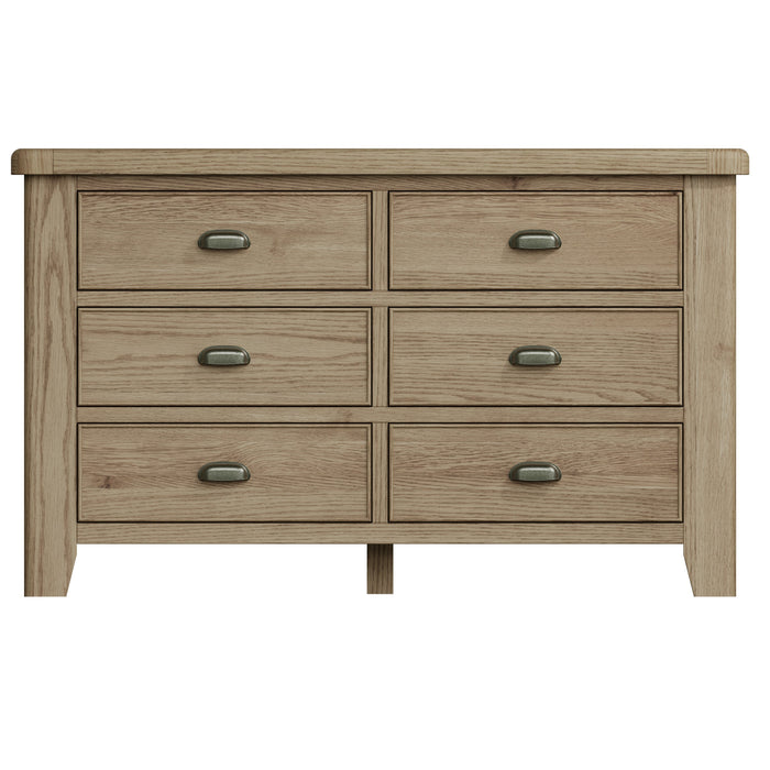 Weathered Oak 6 Drawer Chest