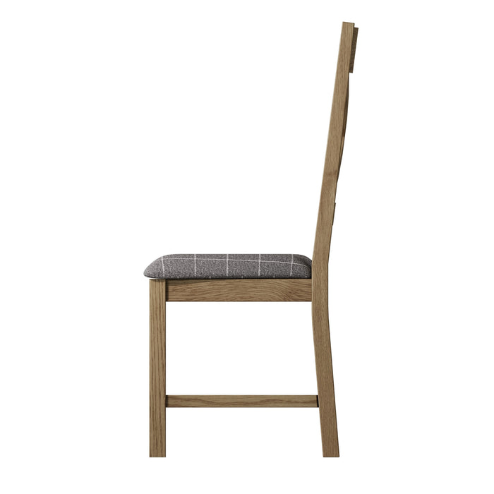 Weathered Oak Cross Back Chair (Grey)