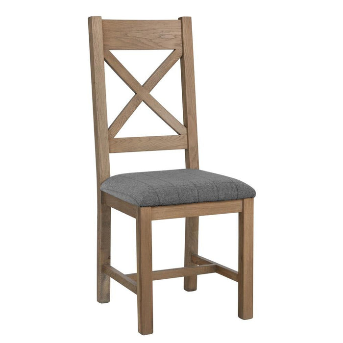 Weathered Oak Cross Back Chair (Grey)
