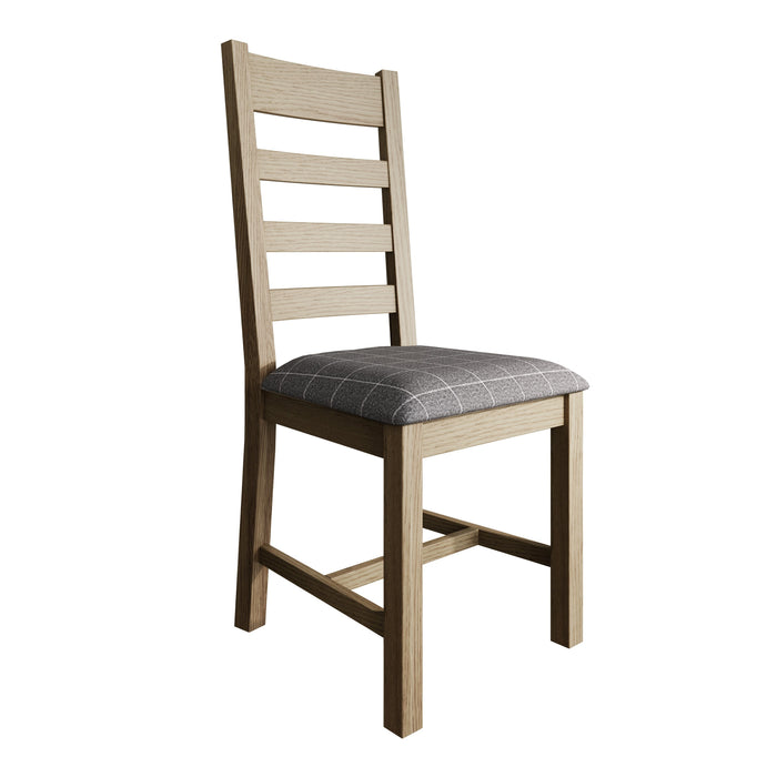 Weathered Oak Slatted Back Chair (Grey)