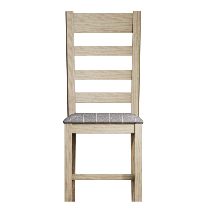 Weathered Oak Slatted Back Chair (Grey)