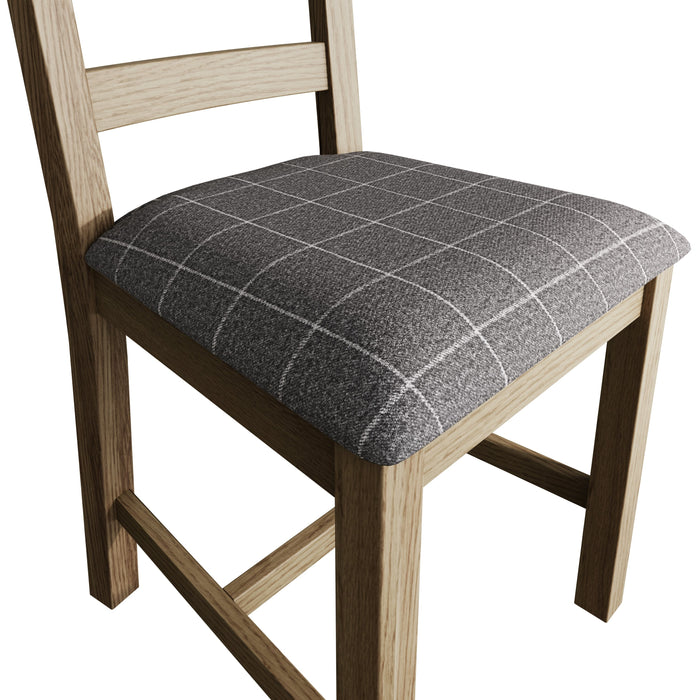 Weathered Oak Slatted Back Chair (Grey)