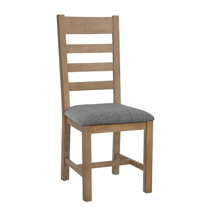Weathered Oak Slatted Back Chair (Grey)