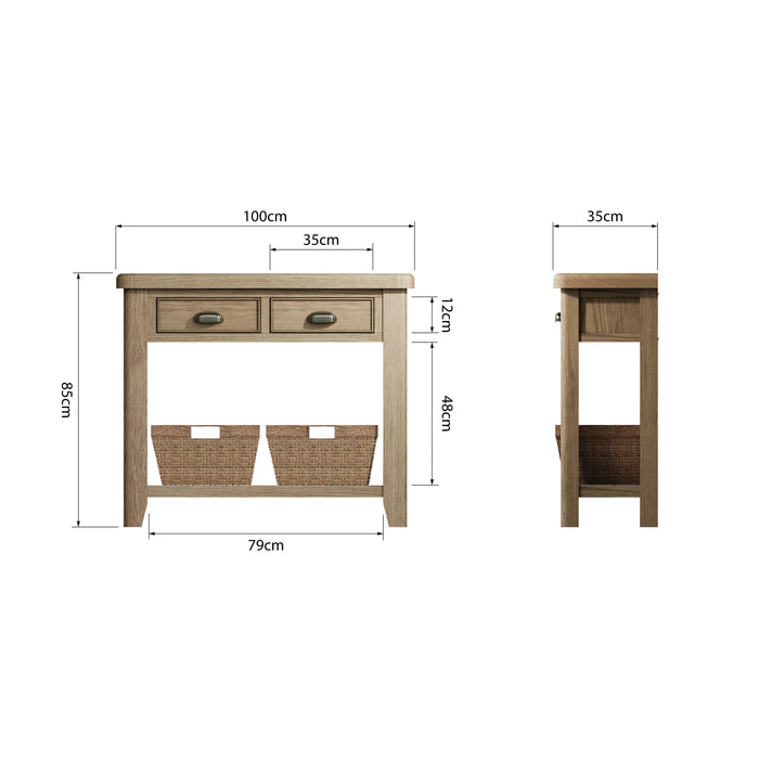 Weathered Oak Console Table