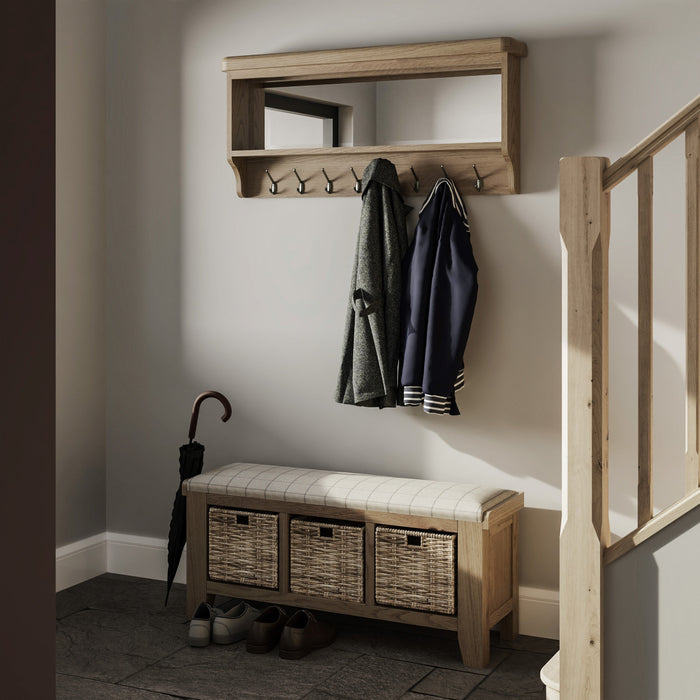 Weathered Oak Hall Bench Top