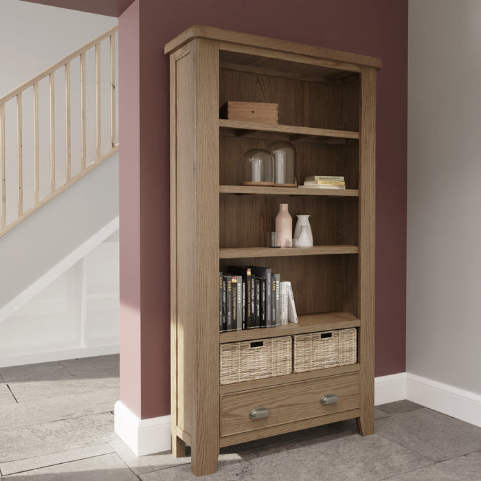 Weathered Oak Large Bookcase