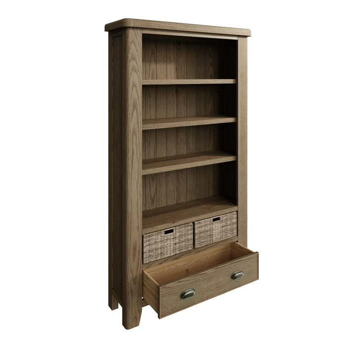 Weathered Oak Large Bookcase