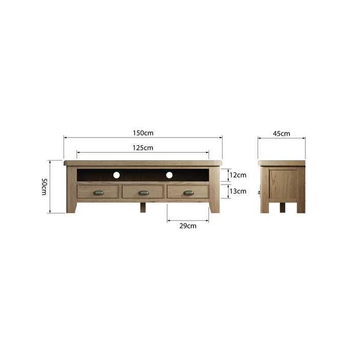 Weathered Oak Large TV Unit