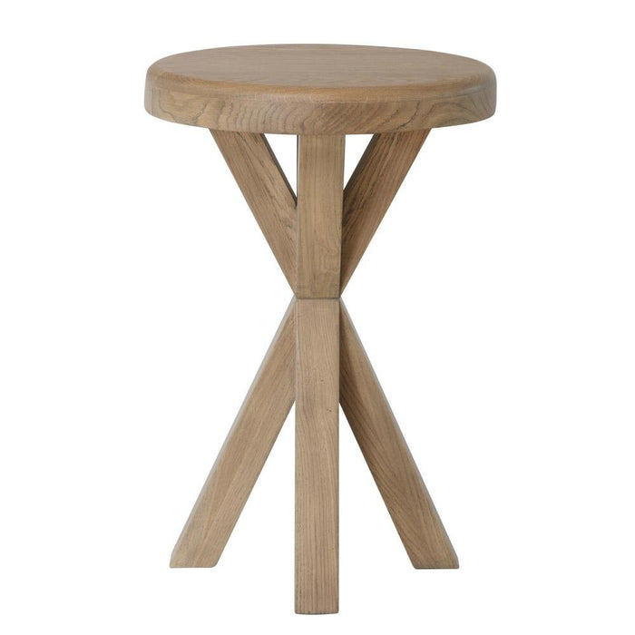 Weathered Oak Round Side Table