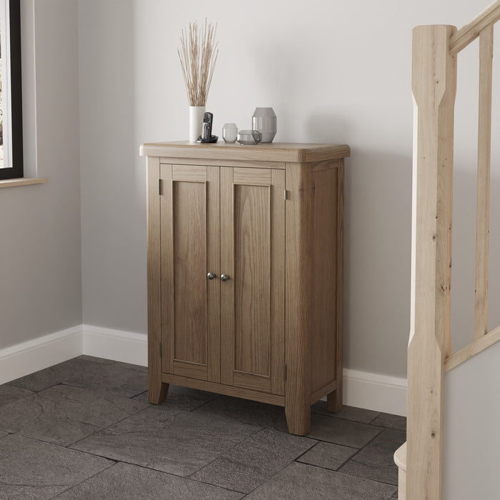 Weathered Oak Shoe Cupboard