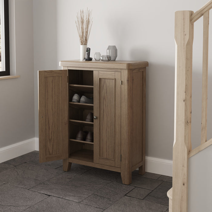 Weathered Oak Shoe Cupboard