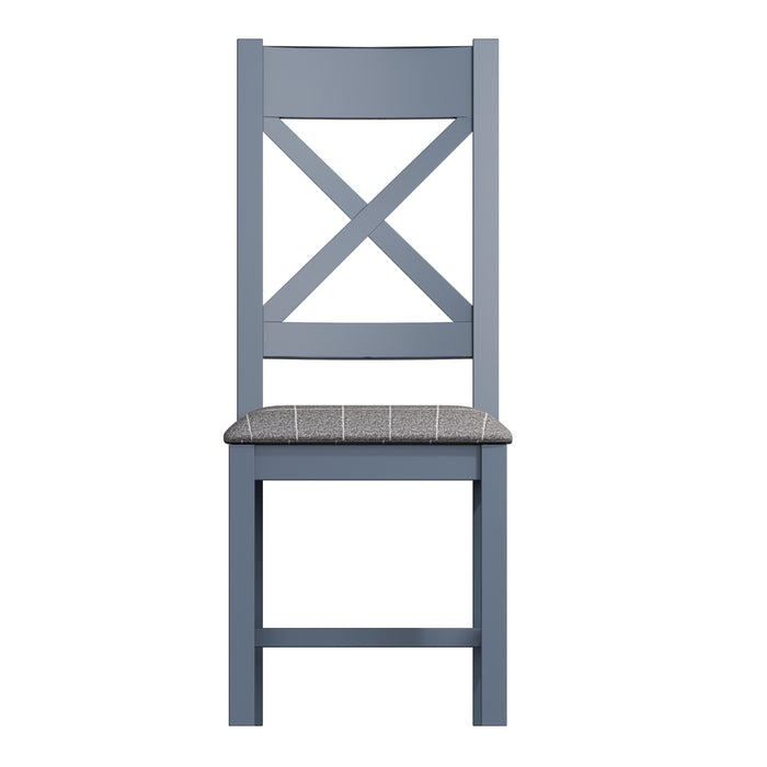 Weathered Oak Painted Cross Back Chair (Grey)