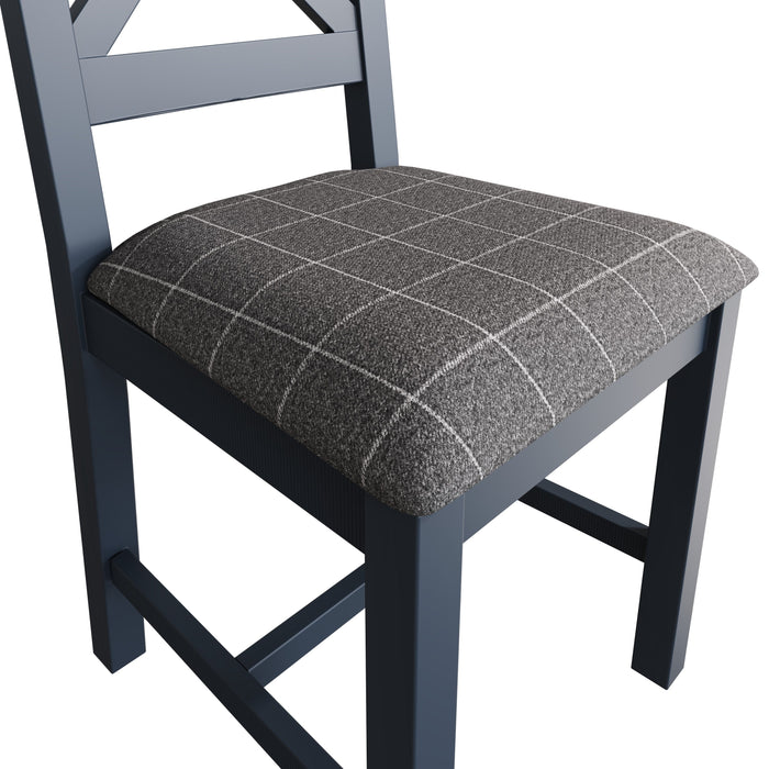 Weathered Oak Painted Cross Back Chair (Grey)