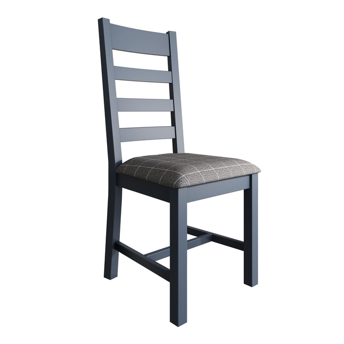 Weathered Oak Painted Slatted Back Chair (Grey)