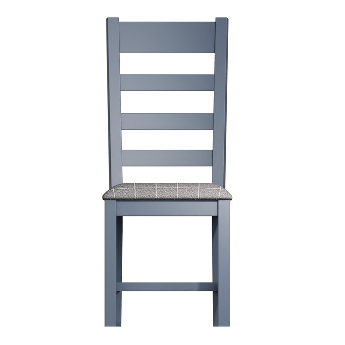 Weathered Oak Painted Slatted Back Chair (Grey)