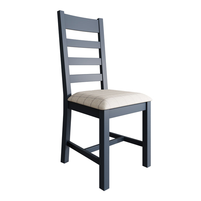 Weathered Oak Painted Slatted Back Chair (Natural)