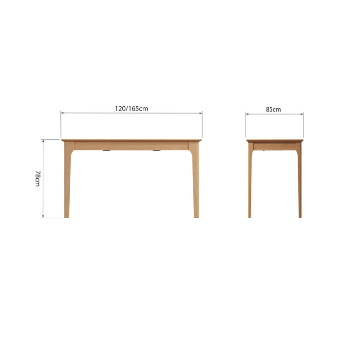 Belmont Oak 1.2m Butterfly Extending Table