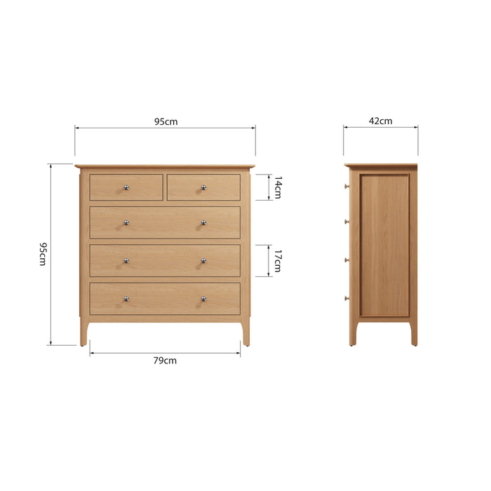 Belmont 2 Over 3 Drawer Chest