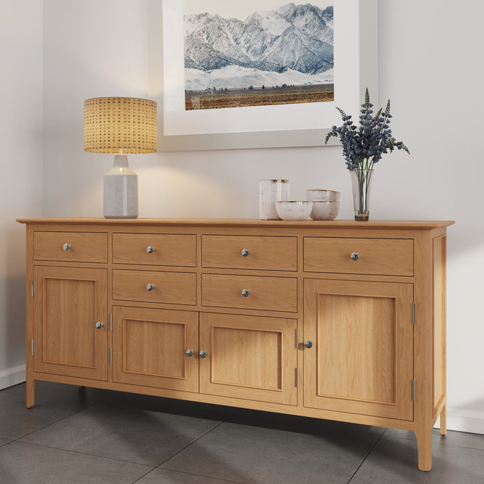 Belmont Oak Sideboard (4 Door, 6 Drawer)