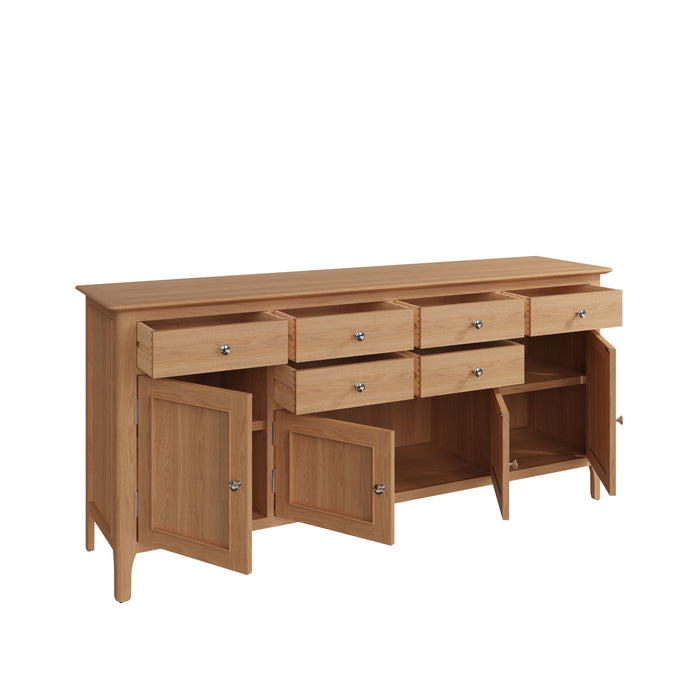 Belmont Oak Sideboard (4 Door, 6 Drawer)