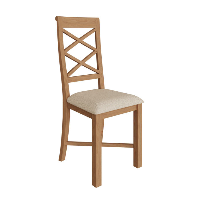 Belmont Oak Double Cross Back Chair (Fabric Seat)