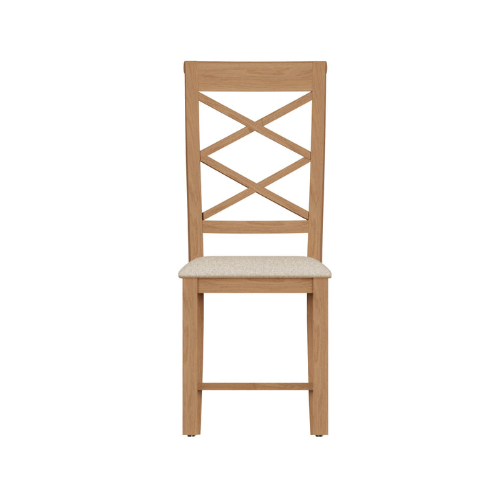 Belmont Oak Double Cross Back Chair (Fabric Seat)