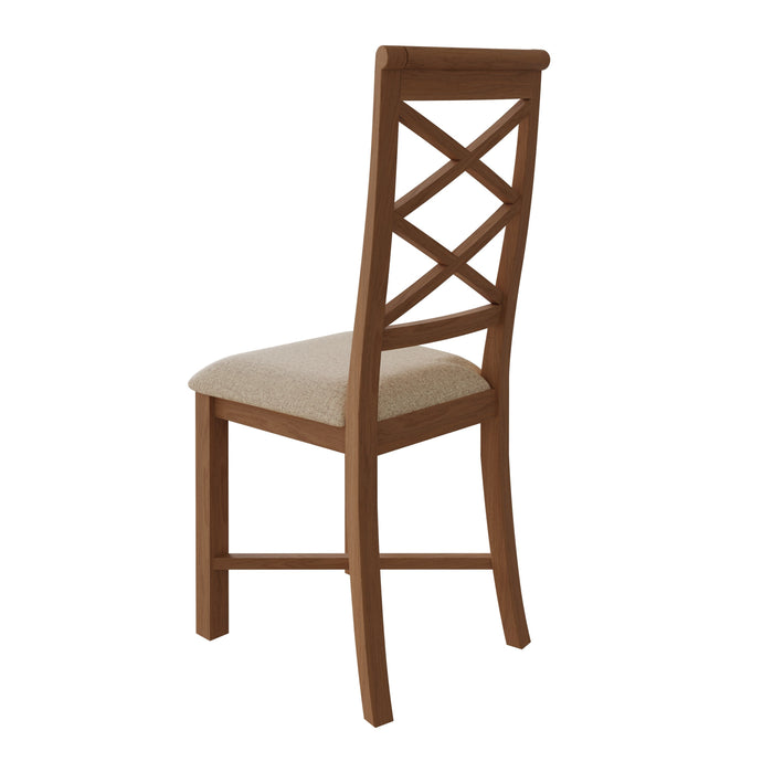 Belmont Oak Double Cross Back Chair (Fabric Seat)