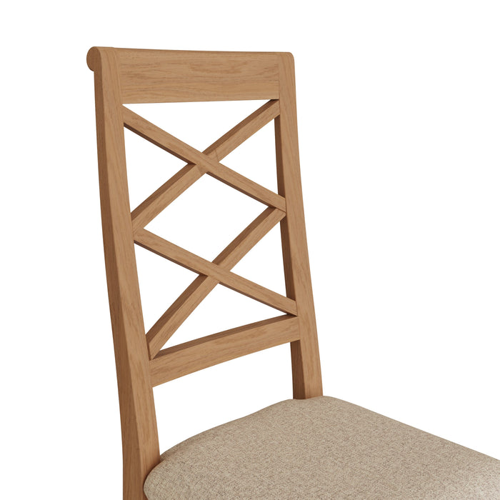 Belmont Oak Double Cross Back Chair (Fabric Seat)