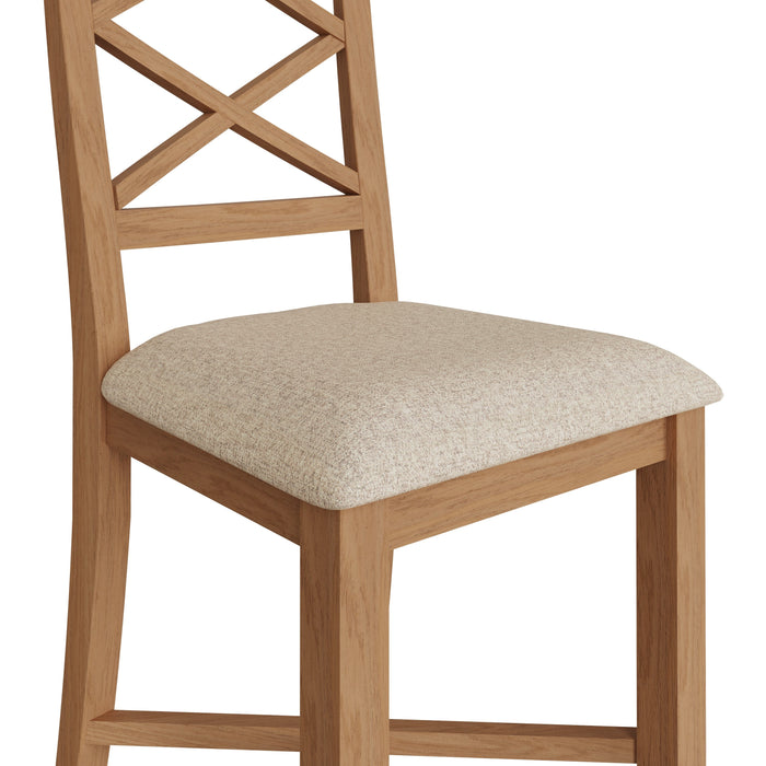 Belmont Oak Double Cross Back Chair (Fabric Seat)