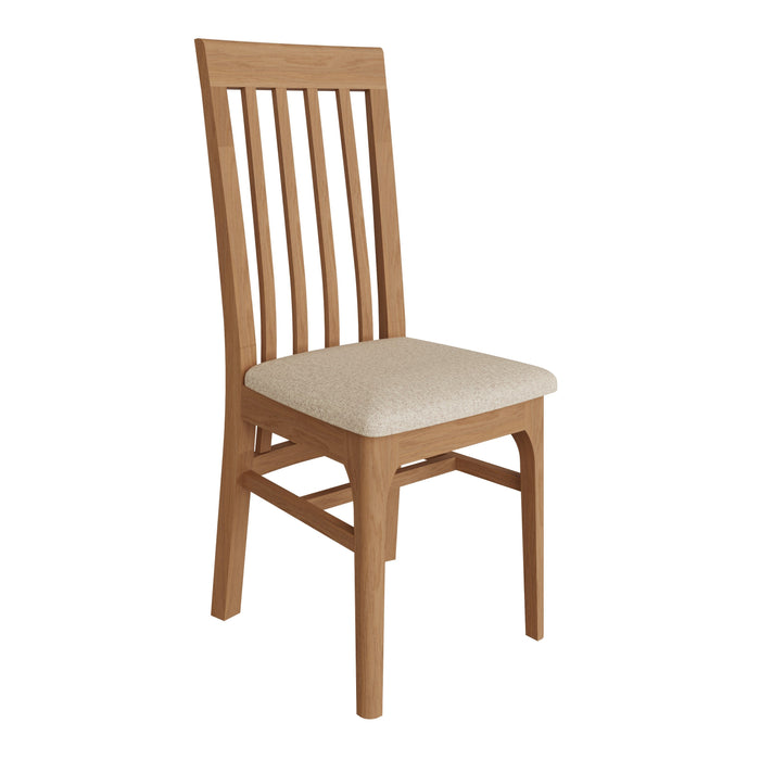 Belmont Oak Slat Back Chair (Fabric Seat)