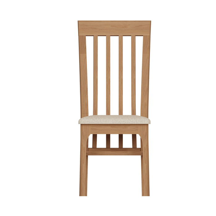 Belmont Oak Slat Back Chair (Fabric Seat)