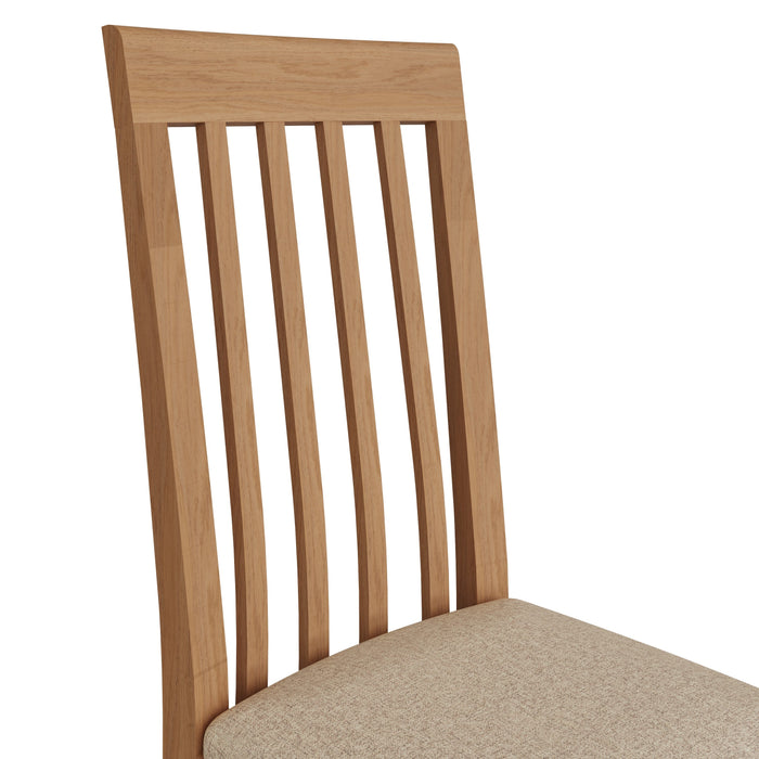 Belmont Oak Slat Back Chair (Fabric Seat)