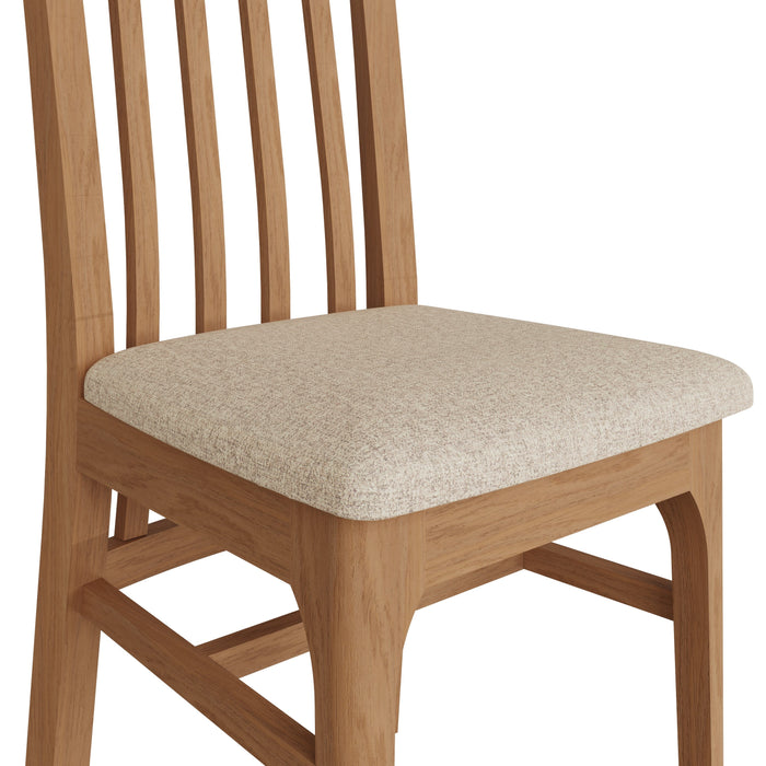 Belmont Oak Slat Back Chair (Fabric Seat)