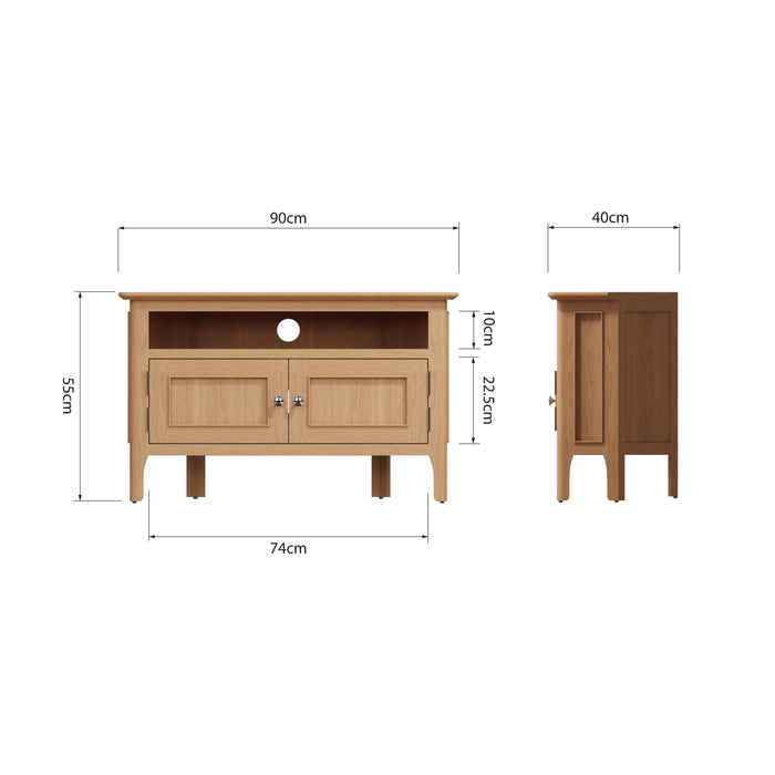 Belmont Oak Corner TV Cabinet