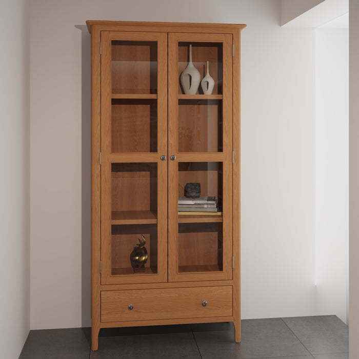 Belmont Oak Display Cabinet (With Lights)