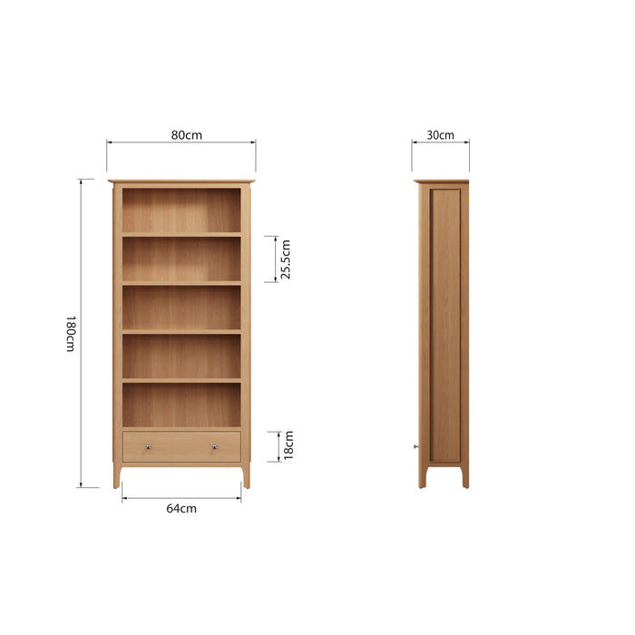 Belmont Oak Large Bookcase