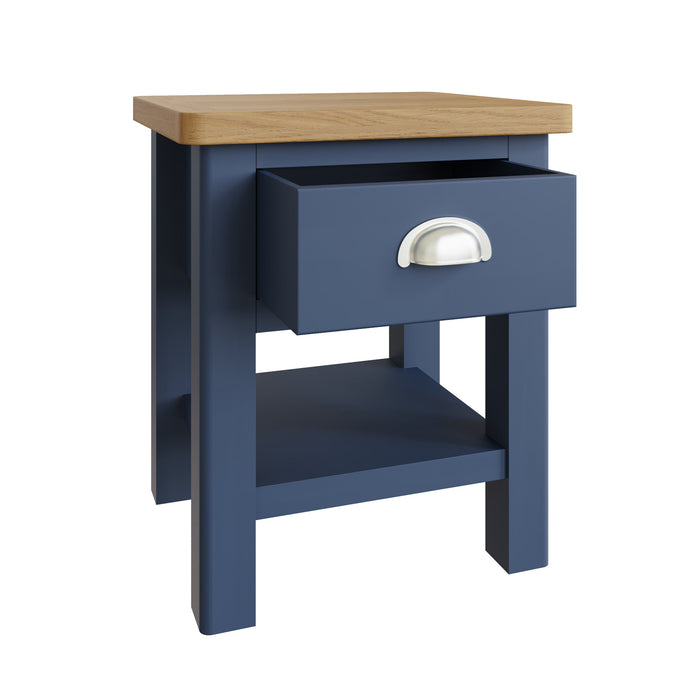 Truffle Blue 1 Drawer Lamp Table