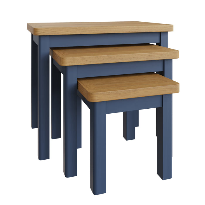 Truffle Blue Nest of 3 Tables